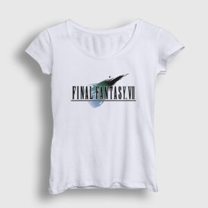 Logo Final Fantasy Vii Kadın Tişört beyaz