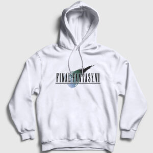 Logo Final Fantasy Vii Kapşonlu Sweatshirt beyaz