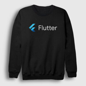 Logo Flutter Yazılım Programlama Sweatshirt siyah