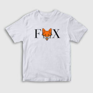 Logo Fox Tilki Çocuk Tişört beyaz