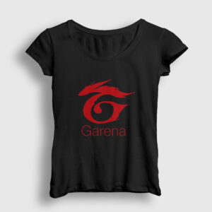 Logo Garena Free Fire Kadın Tişört siyah