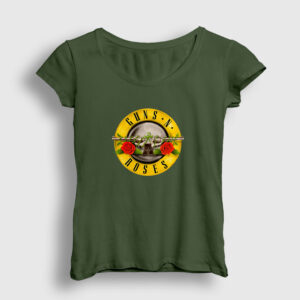 Logo Guns N' Roses Kadın Tişört haki