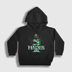 Logo Hades II Hades 2 Çocuk Kapşonlu Sweatshirt siyah