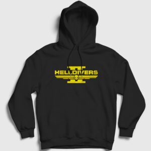 Logo Helldivers 2 Kapşonlu Sweatshirt siyah