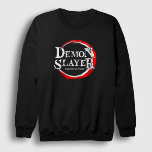 Logo İblis Avcısı Anime Demon Slayer Kimetsu No Yaiba Sweatshirt siyah