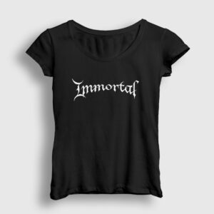 Logo Immortal Kadın Tişört siyah