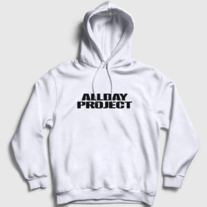 Logo K-Pop AllDay Project Kapşonlu Sweatshirt beyaz