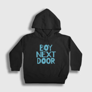 Logo K Pop Boynextdoor Çocuk Kapşonlu Sweatshirt siyah