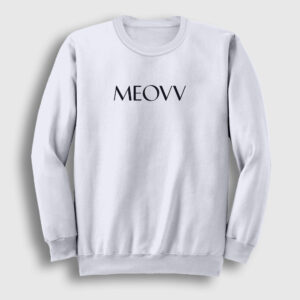 Logo K Pop Kedi Kedili Meovv Sweatshirt beyaz