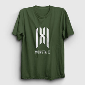 Logo K-Pop Monsta X Tişört haki