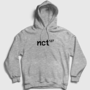 Logo K-Pop Nct 127 Kapşonlu Sweatshirt gri kırçıllı