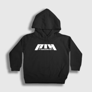 Logo K-Pop P1Harmony Çocuk Kapşonlu Sweatshirt Siyah