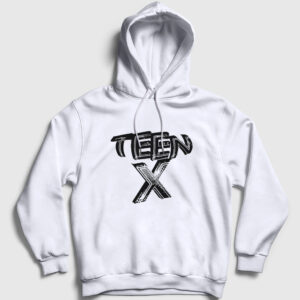 Logo Ken Carson Teen X Kapşonlu Sweatshirt beyaz