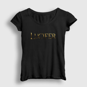 Logo Lucifer Kadın Tişört siyah
