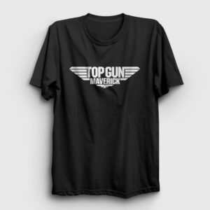 Logo Maverick Tom Cruise Pilot Film Top Gun Tişört siyah