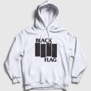 Logo Metal Black Flag Kapşonlu Sweatshirt beyaz