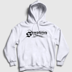 Logo Metal Symphony X Kapşonlu Sweatshirt beyaz