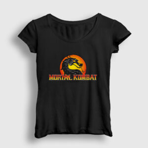 Logo Mortal Kombat Kadın Tişört siyah