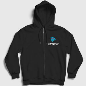 Logo Mr Beast Fermuarlı Kapşonlu Sweatshirt