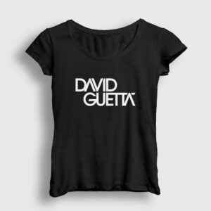 Logo Müzik Dj David Guetta Kadın Tişört siyah