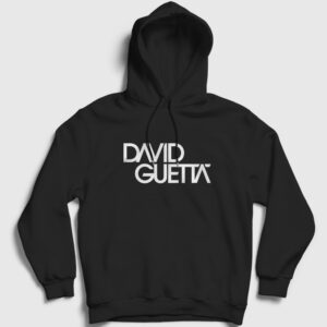 Logo Müzik Dj David Guetta Kapşonlu Sweatshirt siyah