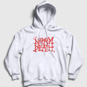 Logo Napalm Death Kapşonlu Sweatshirt beyaz