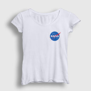 Logo Nasa Space Uzay Kadın Tişört beyaz