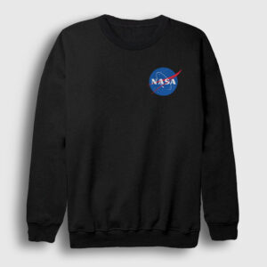 Logo Nasa Space Uzay Sweatshirt siyah