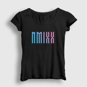 Logo Nmixx K Pop Kadın Tişört siyah