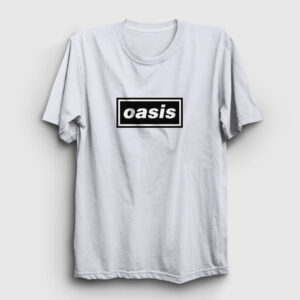 Logo Oasis Tişört beyaz