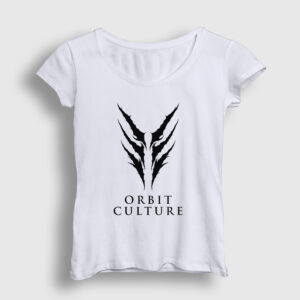 Logo Orbit Culture Kadın Tişört beyaz