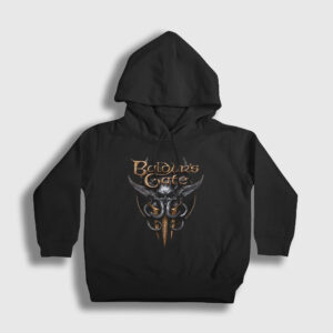 Logo Oyun Baldur's Gate Çocuk Kapşonlu Sweatshirt siyah