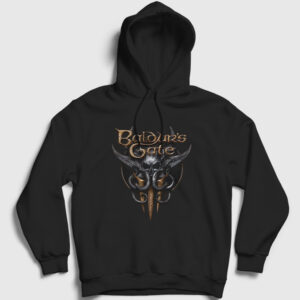 Logo Oyun Baldur's Gate Kapşonlu Sweatshirt siyah