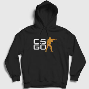 Logo Oyun Counter Strike Cs Go Kapşonlu Sweatshirt siyah