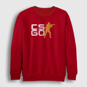 Logo Oyun Counter Strike Cs Go Sweatshirt kırmızı