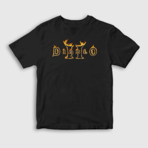 Logo Oyun Diablo ii Çocuk Tişört siyah