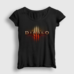 Logo Oyun Diablo iii Kadın Tişört siyah