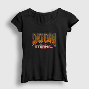 Logo Oyun Doom Eternal Kadın Tişört siyah