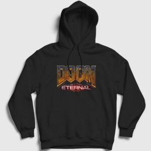 Logo Oyun Doom Eternal Kapşonlu Sweatshirt siyah