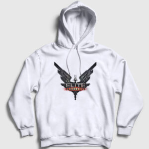 Logo Oyun Elite Dangerous Kapşonlu Sweatshirt beyaz