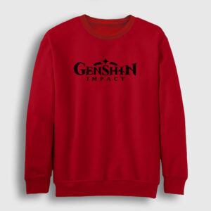 Logo Oyun Genshin Impact Sweatshirt kırmızı