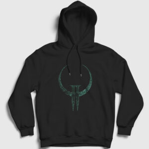 Logo Oyun Quake 2 II Kapşonlu Sweatshirt siyah