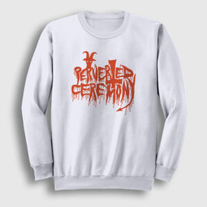 Logo Perverted Ceremony Sweatshirt beyaz