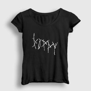 Logo Poppy Kadın Tişört siyah