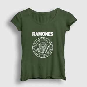 Logo Ramones Kadın Tişört haki