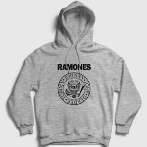 Logo Ramones Kapşonlu Sweatshirt gri kırçıllı