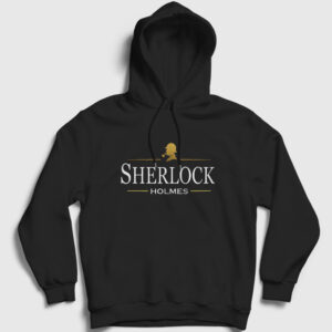 Logo Sherlock Holmes Kapşonlu Sweatshirt siyah