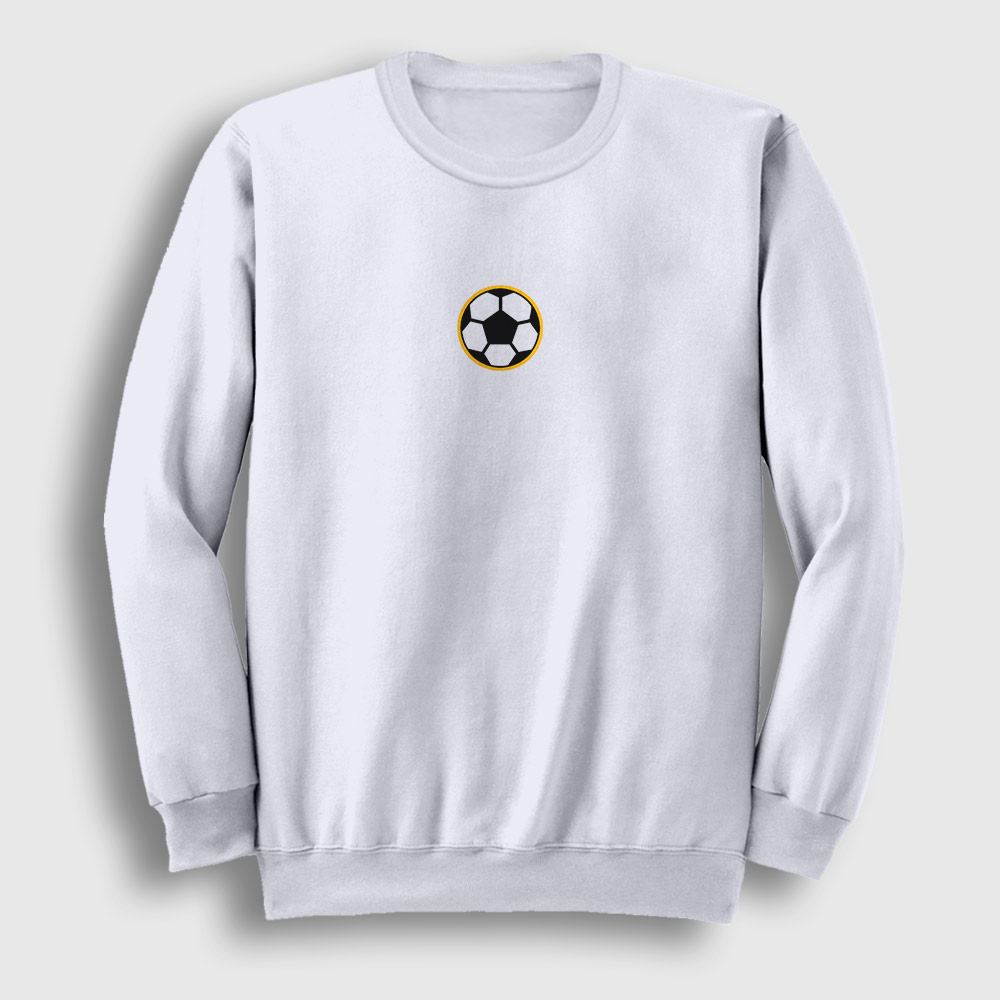 Logo Soccer Ball Futbol Topu Sweatshirt beyaz