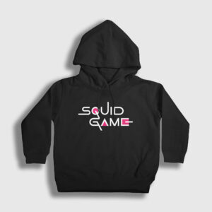 Logo Squid Game Çocuk Kapşonlu Sweatshirt siyah