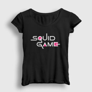 Logo Squid Game Kadın Tişört siyah